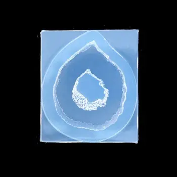 Naujos Aiškios white Crystal Kvarco Roko Grupių Geode Druzy Perlas Pakabukas Silikono Formos Sakai Papuošalai T4MD
