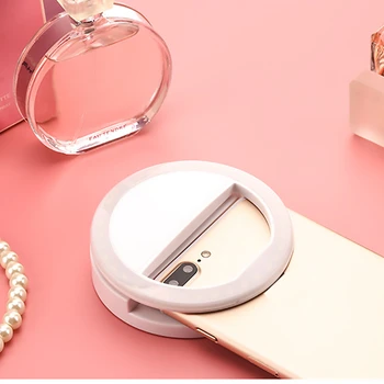 Naujovė Selfie Žiedas Šviesos diodų (LED) Užpildyti Lempa Telefono Kamera Nešiojami Apšvietimo ClipOn Lempos Moterų Mergina Naujienos Dažniausiai Parduodami Naktį Žibintai