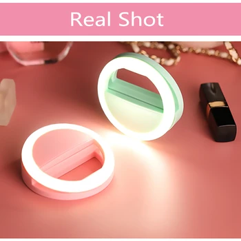 Naujovė Selfie Žiedas Šviesos diodų (LED) Užpildyti Lempa Telefono Kamera Nešiojami Apšvietimo ClipOn Lempos Moterų Mergina Naujienos Dažniausiai Parduodami Naktį Žibintai