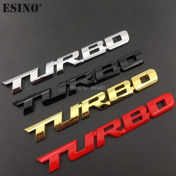 Naujų Automobilių Stiliaus Automobilis Turbo Boost Pakrovimo Skatinimo 3D Metalas Chrome 