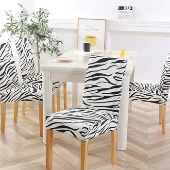 Naujų Zebra Modelis Kėdė Padengti Ruožas Valgomasis Sėdynės Raštas Užvalkalai, Universalus Dydis, Kėdžių dangose Spandex viešbutis namų puošybai
