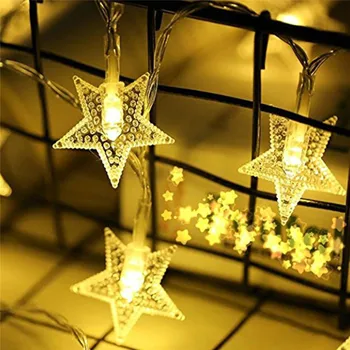 Naujųjų Metų 1,5 M 3M 6M 10M Star String Žibintai LED Pasakų Girliandą Vandeniui Kalėdų, Vestuvių Namų Patalpų Apdailos Šiltai Balta