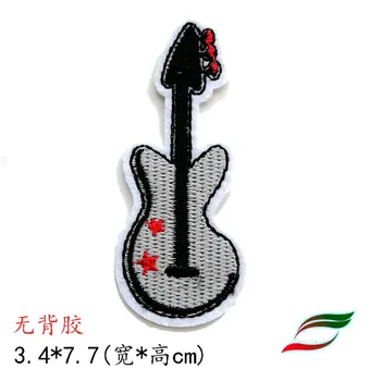 Ne atgal, klijai, reikia siūti gitara širdies formos deimantų medžiaga lipdukas siuvinėjimo ženklelis raištį drabužius pleistras lipdukas siuvinėjimas