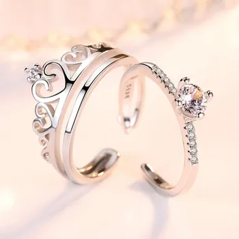 NEHZY 925 sterlingas sidabro naujų papuošalų mados moters vyras atidarymo žiedas dovana jubiliejų, vestuvių, sužadėtuvių karūna pora žiedas