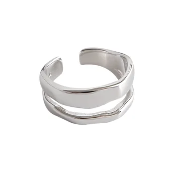 Nekilnojamojo 925 sterlingas sidabro piršto žiedai moterims nereguliarus Madinga fine Jewelry Didelio Aukščio Antikvariniai Žiedai Anillos