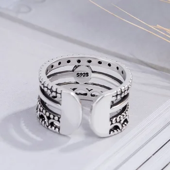 Nekilnojamojo 925 Sterlingas Sidabro Šviesą Turas Geometrinis Žiedas Mados Moterų Mielas Fine Jewelry 2020 Minimalistiniai Aksesuarai Dovanos