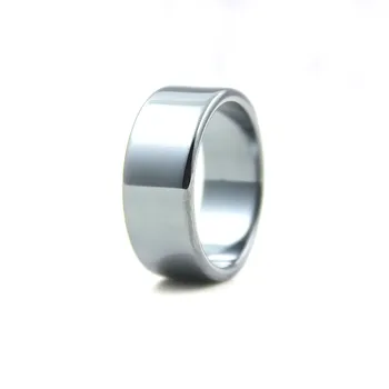 Nemokamas Pristatymas Butas Hematitas Žiedas 10mm Pločio (1pc), Moterų ir Vyrų Mados 5A Kokybės Juvelyrikos Juoda Magnetas Žiedas