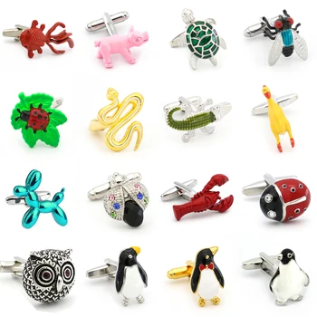Nemokamas pristatymas Rankogalių segtukai arklių dizaino gyvūnų serijos turėti dramblių pingvinas kengūros erelis vyrų rankogalių segtukai whoelsale&retail
