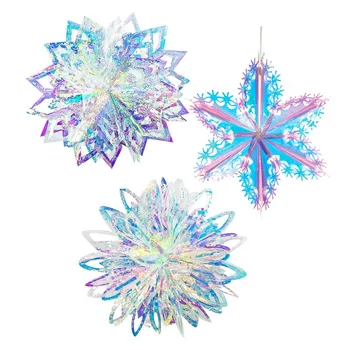 Neon Filmas 3D Snaigės Kalėdų Dekoracijas Namų Puošybos Navidad Medžio Netikras Sniegas Girliandas Žiemą Šaldytos Šalies Prekių