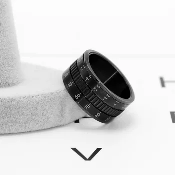 Nerūdijančio Plieno, Juoda, Padengtą Kamera teleobjektyvą Dizaino Vertino Vyrų Žiedas