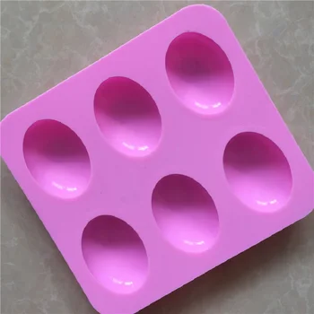 Net 6 ovalo formos silikono muilo pelėsių silikono tortas pelėsių