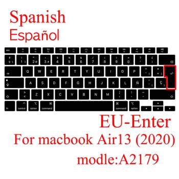 Nešiojamojo kompiuterio Klaviatūra dangtelis, Skirtas macbook Air 13. 2020 m. apsauginės plėvelės Naujas Air13.3 A2179 silikoninis klaviatūros viršelis rusijos ispanų Korėja