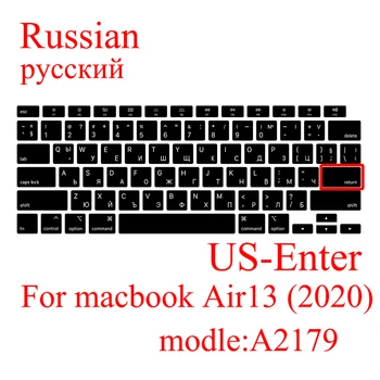 Nešiojamojo kompiuterio Klaviatūra dangtelis, Skirtas macbook Air 13. 2020 m. apsauginės plėvelės Naujas Air13.3 A2179 silikoninis klaviatūros viršelis rusijos ispanų Korėja