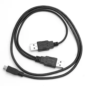 Nešiojamų 2 in 1 USB 2.0 Kabelis dviejų Tipas A-Micro B Male Y Data Laidas 2,5 colių Mobile Kietasis Diskas HDD Duomenų Perdavimo Kabelis