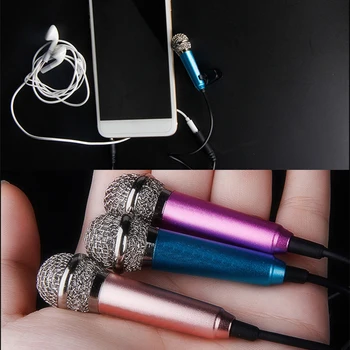 Nešiojamų Garso Dainavimo 3.5 mm Mini Kondensatoriaus Mikrofonas, Telefonas Karaoke Gyventi Kompiuterio Mikrofonas Su Stovu, 