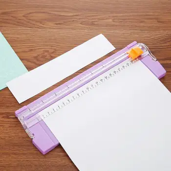 Nešiojamų Mini A5 Tikslumo Foto Popieriaus Karpymo Žirklės su Pull-out Valdovas Foto Etikečių Popieriaus Pjovimo Įrankiai, rožinė, violetinė
