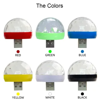 Nešiojamų Mini USB LED Šviesos Atmosfera 5V Etape Automobilių Magija Kamuolys Diskoteka Lempos Patalpų RGB DJ Poveikis Apšvietimo Šalies Namų, Atostogų Šviesos