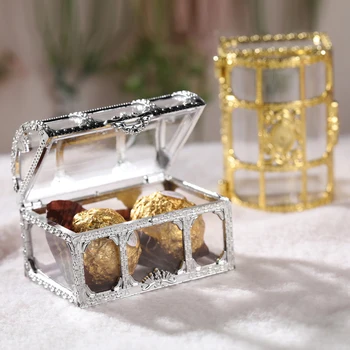 Nešiojamų Saldainių Dėžutė Europos Tuščiaviduriai Aukso, Sidabro Lobių Skrynią Papuošalų Žiedą, Karoliai Lagaminas Organizatorius Saugojimo Dėžutė
