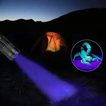 Nešiojamų UV Žibintuvėlis Ultravioletinė LED Šviesos Zoom Mini Žibintuvėlis Šviesos Pinigų Detektorius Skorpionas Vandeniui Lempos Detektorius Fakelas