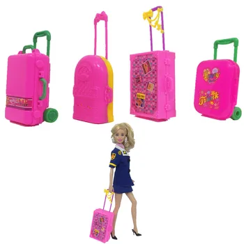 NK Viena Vnt Mados Lėlės Priedai Plastikiniai Baldai Vaikams, Žaislai Žaisti Namą 3D Kelionės Traukiniu Lagaminą Bagažo Barbie Lėlės JJ