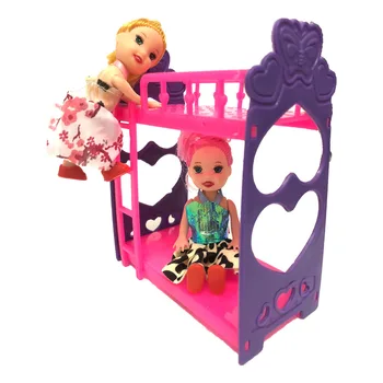NK Vieną Rinkinį Lėlės Priedai Super Mielas Platic Dviaukštės Lovos, Žaisti Namas Žaislai Mini Lėlių Namas Barbie Lėlės Kelly Lėlės, Žaislai, DZ