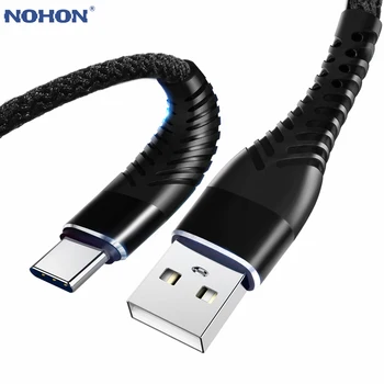 NOHON 3M 2M 1M 0,2 M Didelės Tempimo C Tipo USB Greito Įkrovimo Kabelis 
