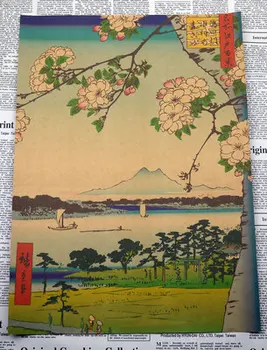 Nostalgija Japonijos senojo stiliaus Kraftpopieris derliaus plakatas Wall Poster Meno Amatų Kavinė Baras Dekoro Lipduko Retro spausdinti plakato