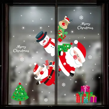 Nuimamas Kalėdiniai Langų Lipdukai Vaikams, Lipni, Papuošalai, Namų Vitrina Lipdukai Navidad Stiklo Sienos Lipdukai