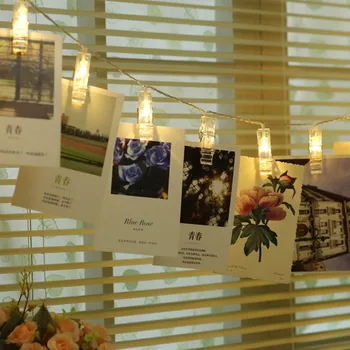 Nuotrauka Įrašą Turėtojas LED String žibintai LED Kortelės Paveikslėlį Nuotrauka Įrašus Vinys Ryškus Styginių Šviesos Vestuvės Valentino Dieną