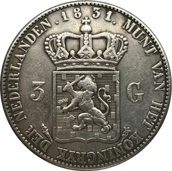 Nyderlandai 1831 3 Gulden kopijuoti monetos 40MM
