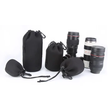 Objektyvo maišelis Minkštas Neopreno Vandeniui DSLR Lente Padengti Atveju sandėliavimo S M L XL Minkštas Nailono Canon Nikon Sony 