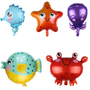 Ocean world Temą apdailos jūros gyvūnų folija, balionus, Gimtadienio Jubiliejų, Vaikų Gimtadienio Džiaugtis Dekoro vaikas žaislai Prekes