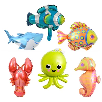 Ocean world Temą apdailos jūros gyvūnų folija, balionus, Gimtadienio Jubiliejų, Vaikų Gimtadienio Džiaugtis Dekoro vaikas žaislai Prekes