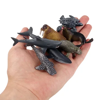 Oenux Mini Vandenyno Jūros Ryklių Modelis Classic Sea Life Gyvūnų Banginis Vėžlių figūrėlių, PVC Mielas Švietimo Žaislas Vaikams Dovanų