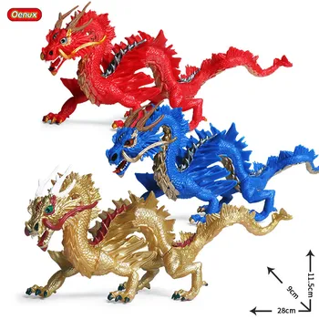 Oenux Modeliavimas Didelis Dydis Kinijos Mitologinių Drakonas Gyvūnų Modelio Legendinis Raudonas Drakonas 