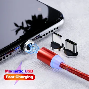 OLAF Magnetinio Laidas iPhone XS Max XR Magnetinis Įkroviklis, Greito Įkrovimo Micro USB C Tipo Kabelis Magnetas Įkroviklis USB Įkrovimo Laidas
