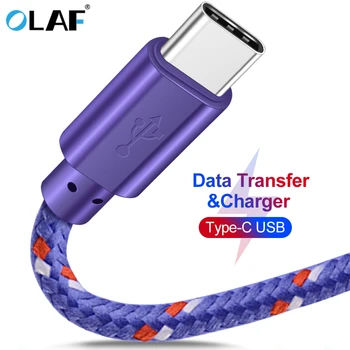 OLAF USB C Tipo Kabelis Nailono Tinklelio 1M 2M 3M Duomenų Sinchronizavimo Greito Įkrovimo USB C Kabelio 