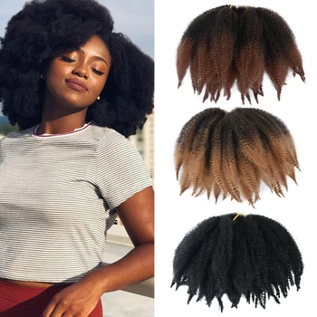 ONXY Afro Keistą Curl Twist Marely Nerijos Purus Nėrimo Nerijos Plaukų Yaki Curl Nėrimo Sintetinių Pynimo Plaukų Moterims
