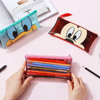 Originali Disney animacinių filmų mados PVC skaidri pieštukų dėžutė didelės talpos studentų raštinės reikmenys praktinis atvejis vaikams žaislas pav.