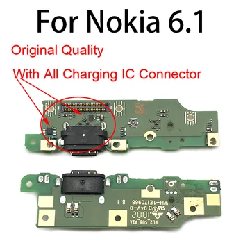 Originalus Mic Doko Jungtis USB Įkroviklis Įkrovimo lizdas Flex Kabelis Skirtas Nokia 6 7 plus 5.1 6.1 7.1 8.1 Plius X5 X6 X7 Remontas, Dalys