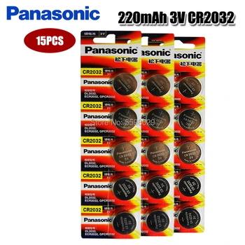 Originalus PANASONIC 15vnt cr2032 DL2032 ECR2032 5004LC KCR2032 BR2032 3v mygtuką baterijos monetos ličio baterija žiūrėti žaislai