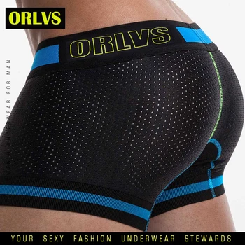 ORLVS Prekės Seksualus Vyrų Boksininkų Vyrų Apatiniai Kietas Šortai Quick Dry Cueca Tanga Akių Šortai, apatinės Kelnės Kvėpuojantis OR499