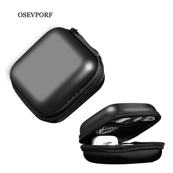 OSEVPORF Nešiojamų Atveju, Ausinių Padengti Mini Užtrauktuku Aikštėje Saugojimo Sunku Maišelį Ausinės Dėžutė Ausinės SD TF Korteles, USB Kabelis