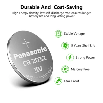Panasonic Originalus 4pcs/daug cr 2032 Ličio Baterija Mygtuką Cell Baterijos 3V Monetos Žiūrėti Nuotolinio Valdymo Skaičiuoklė cr2032