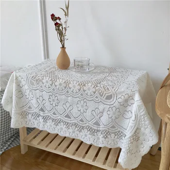 Paprastas nėrinių staltiesė šviesios smėlio spalvos kavinė restoranas literatūros fone audinio, dekoratyviniai audiniai ins stiliaus staltiesė