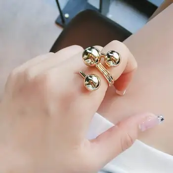 Paprastų Geometrinių Didelis Kamuolys Žiedas Korėjos Mados Asmenybės Piršto Žiedai Moterims Kolonėlė