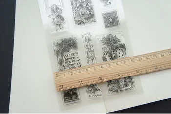 Pasakos Alisa istorija dizainas aiškus, skaidrus silikoninis spaudas antspaudų, kaip scrapbooking apdaila 