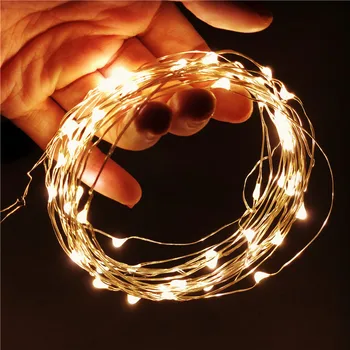 Pasakų Žibintai Vario Viela, LED String Žiburiai Kalėdų Girliandas Baterija Vestuvių Naujųjų Metų Šaliai, Patalpų, Namų Apdailos