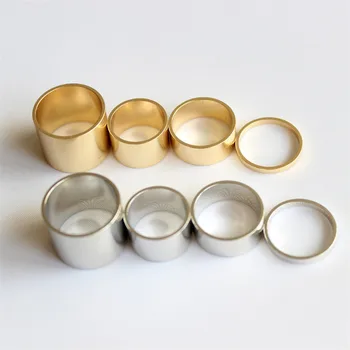 Patrauklios Žiedai Skirtingų Aukščių Paprastas Aukso Sidabro Padengtą Midi Žiedai Moterims 4 vnt viename rinkinyje