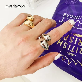 Peri'sBox Aukso Pareiškimą Dome Žiedas Moterims Didelis Didelis Atviras Piršto Žiedą, Stambusis Dome Pločio Žiedas Papuošalai Karšto Naujas